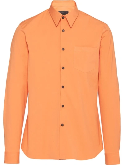 Prada Fitted Button-up Shirt In Orange