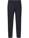 Prada Wool And Mohair Tailored Trousers In Bleu