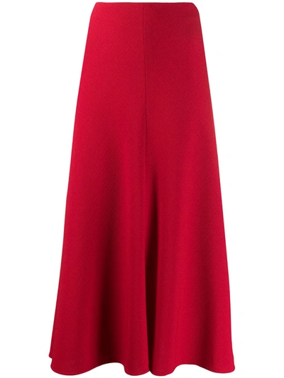 Talbot Runhof A-line Midi Skirt In Red