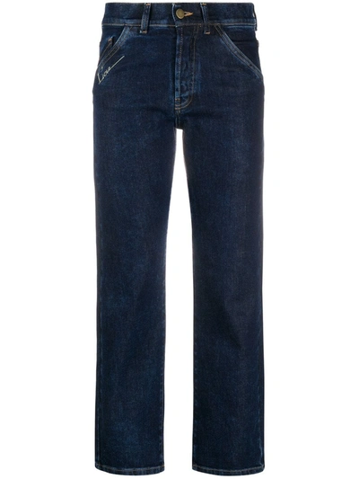 L'autre Chose High Rise Straight Fit Jeans In Blue
