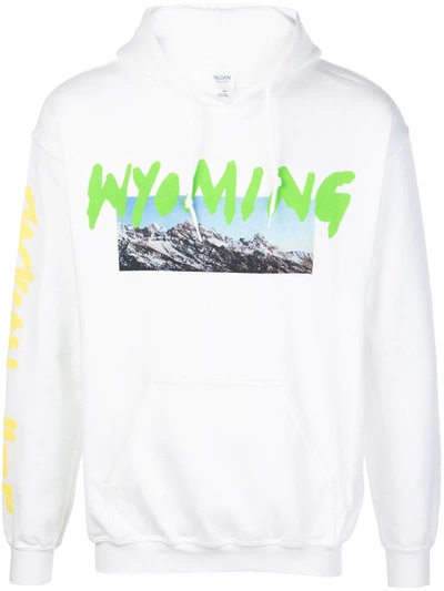 Kanye West Wyoming Print Hoodie In White