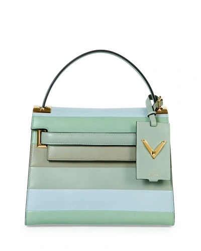 Valentino Garavani My Rockstud Striped Satchel Bag, Green Multi | ModeSens