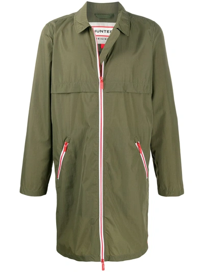 Hunter Water-resistant Zip-up Coat In Green
