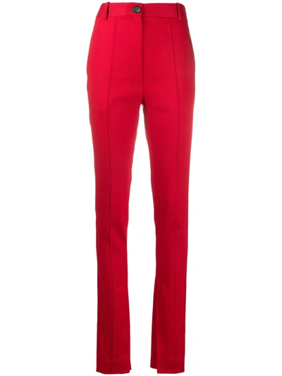 Peter Do Slim-fit Side Slit Trousers In Red