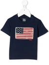 Ralph Lauren Babies' Flag Print T-shirt In Blue
