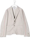 Dondup Kids' Contrast Stripe Blazer In Grey