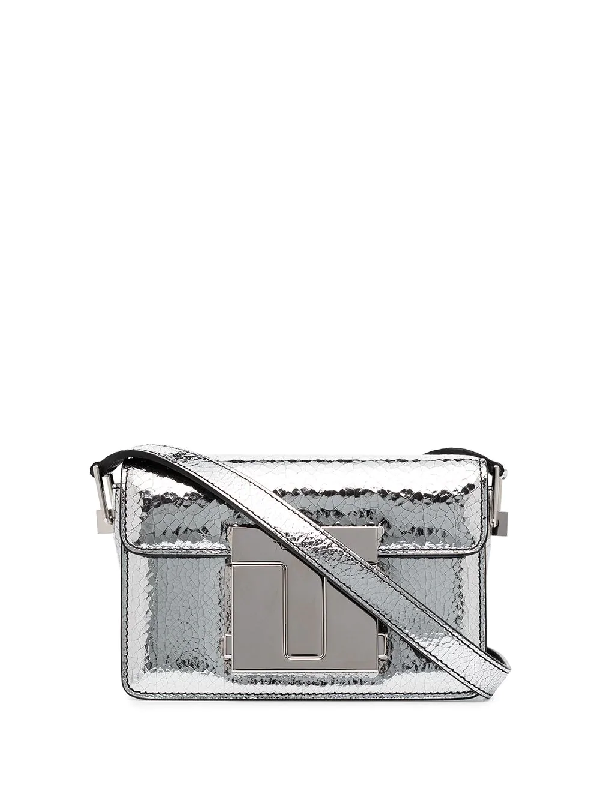 small silver shoulder bag
