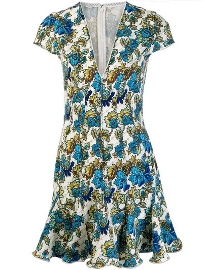 Stella Mccartney Mertie Ruffle-trimmed Floral-print Jersey Mini Dress