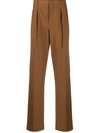Valentino High-rise Darted Trousers In Brown