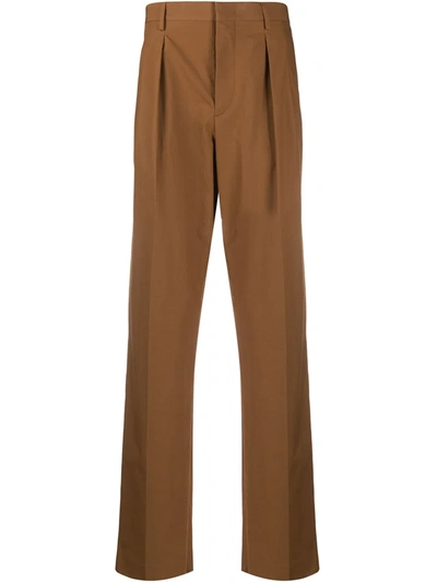 Valentino High-rise Darted Trousers In Brown