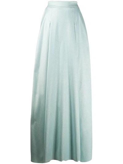 Talbot Runhof High-waist Long Full Skirt In Blue