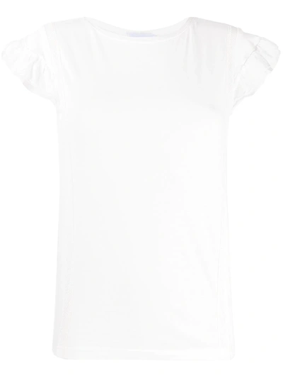 Dondup Ruffle Sleeve Top In White