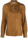 Vince Lightweight Buttoned Shirt In Brown