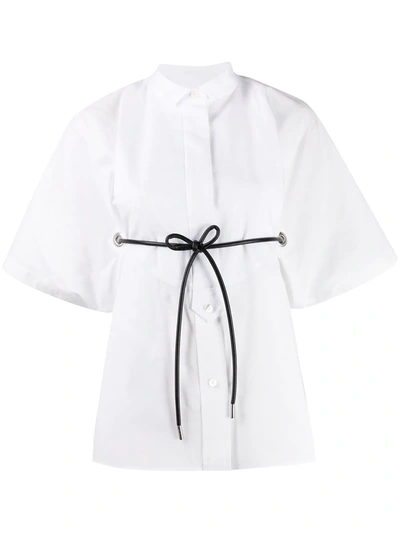 Sacai Boxy Tie Waist Shirt In White