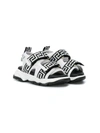 Young Versace Kids' Greca-strap Mesh Sandals In White