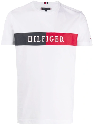 Tommy Hilfiger Colour Block Logo T-shirt In White