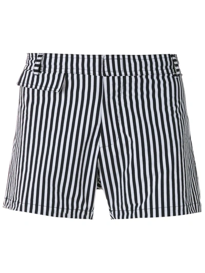 Amir Slama Striped Tactel Swim Shorts In White