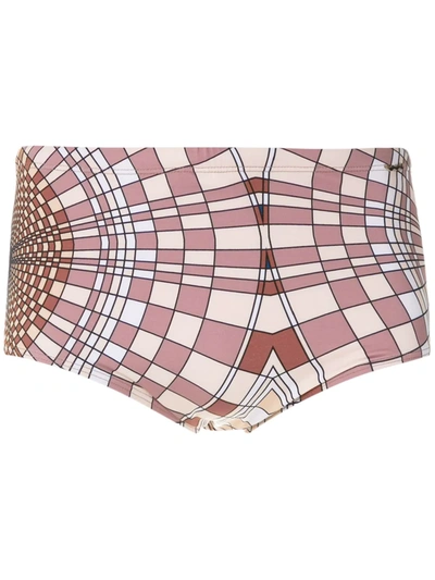 Amir Slama Cocar Print Trunks In Neutrals