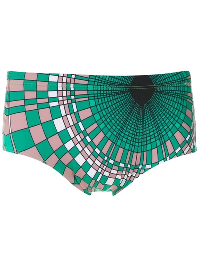 Amir Slama Cocar Print Trunks In Green