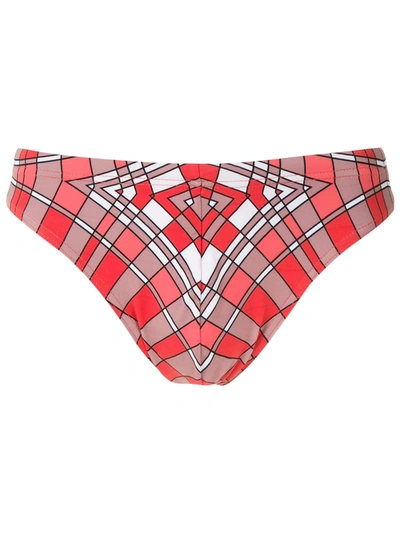 Amir Slama Cocar Print Trunks In Red