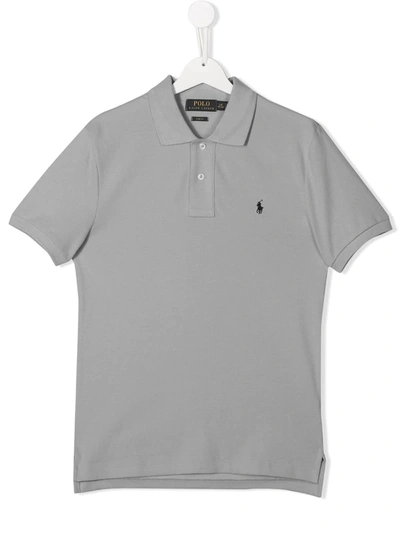 Ralph Lauren Kids' Logo Polo Shirt In Grey