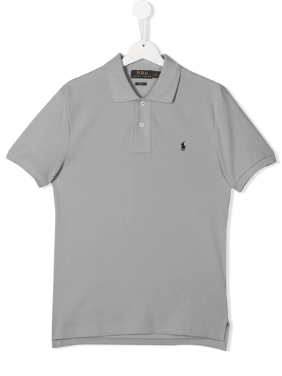 Ralph Lauren Kids' Logo刺绣polo衫 In Grey