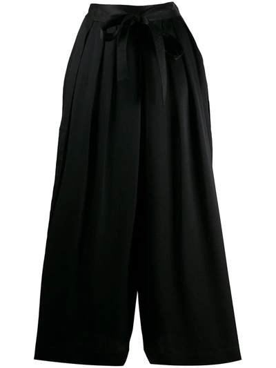 Mcq By Alexander Mcqueen Belted Palazzo Trousers In Black