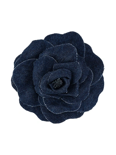 Philosophy Di Lorenzo Serafini Denim Flower Brooch In Blue