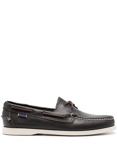 Sebago Docksides Portland Boat Shoes In Dark Brown