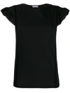 Dondup Ruffle Sleeve Top In Black