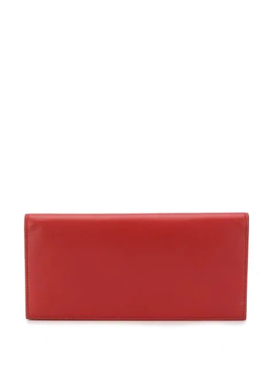 Jil Sander Rectangular Embossed Logo Wallet In Red