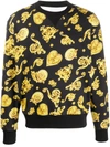 Versace Jeans Couture Sweatshirt Mit Print In Black