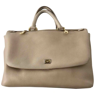 Pre-owned Dolce & Gabbana Leather Handbag In Beige