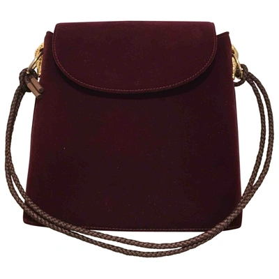 Pre-owned Nina Ricci Velvet Handbag In Burgundy