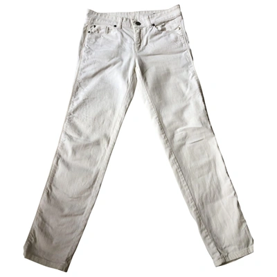 Pre-owned Alexander Mcqueen Straight Jeans In White