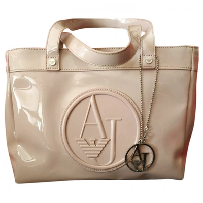 Pre-owned Armani Jeans Patent Leather Handbag In Pink