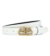 Balenciaga Bb Croc-effect Leather Belt In White