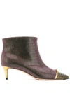 Marco De Vincenzo Pointed Toe Ankle Boots In Gold