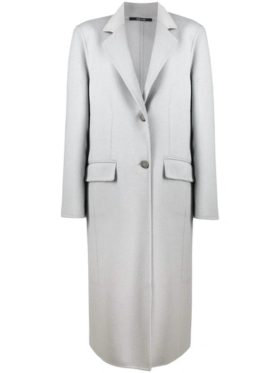 Maison Margiela Single-breasted Long Coat In Grey
