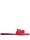 Tom Ford Logo Plaque Sandals In Red