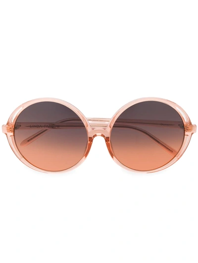 Linda Farrow Bianca Round Frame Sunglasses In Orange