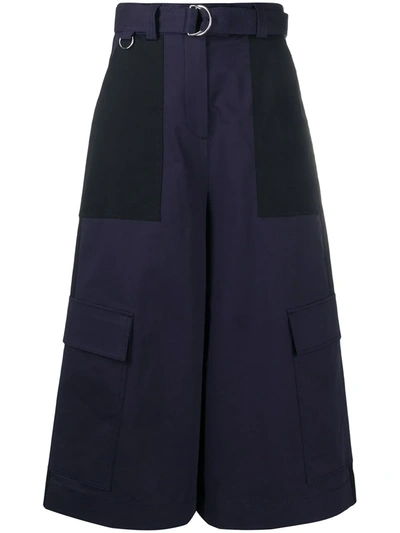 Msgm High Waisted Tailored Trousers In Blue