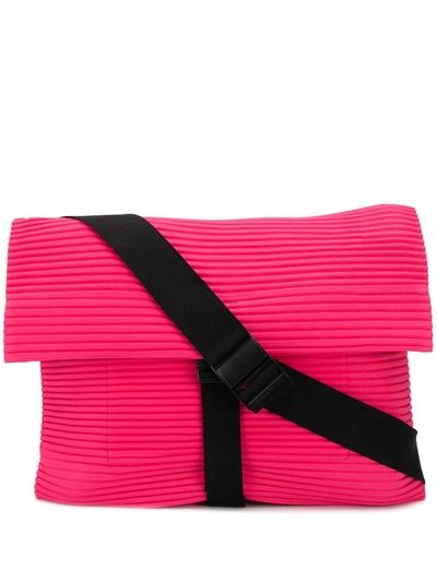 Issey Miyake Pleated Messenger Bag In Pink