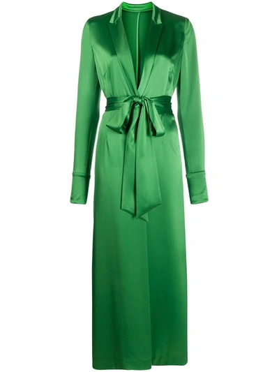 Galvan Callisto Wrap Midi Dress In Green