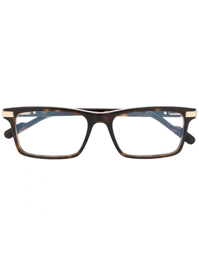 Cartier C Décor Rectangular-frame Sunglasses In Black