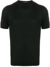 Tagliatore Short-sleeved Silk Pullover In Black