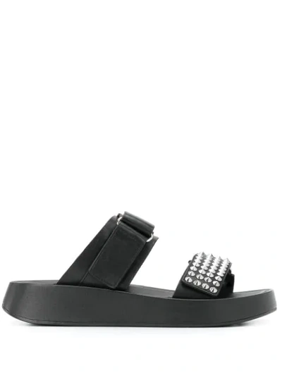 Ash Victory Studded Sandals In Black