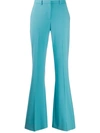 Theory Flared Mid-rise Trousers In Blue