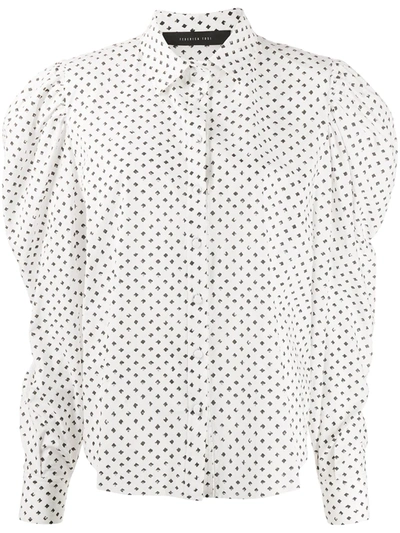 Federica Tosi Dotted Puff-sleeves Shirt In White