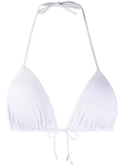 Fisico Mesh-panel Halterneck Bikini Top In White